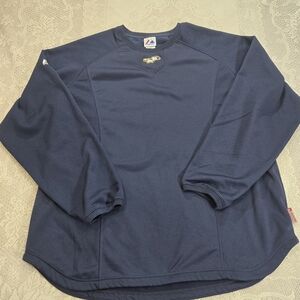 Majestic Therma Base Dark Blue Crewneck Sweatshirt Sz 2XL